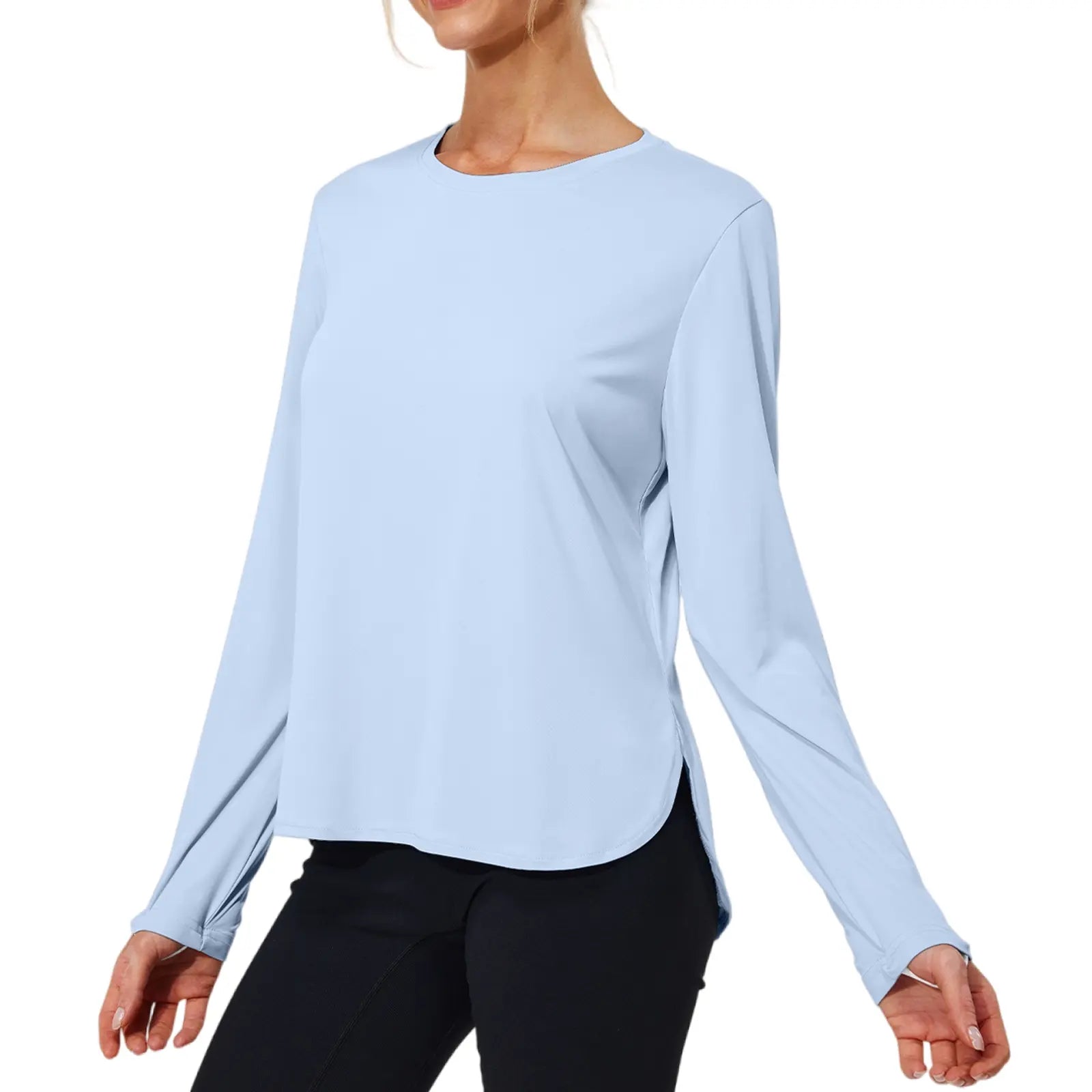 Women'S Long Sleeve Shirts UPF 50+ Rashguard Sun Protection Running Hiking Quick Dry Lightweight T Shirt Basic Longsleeves Athlete Activewear