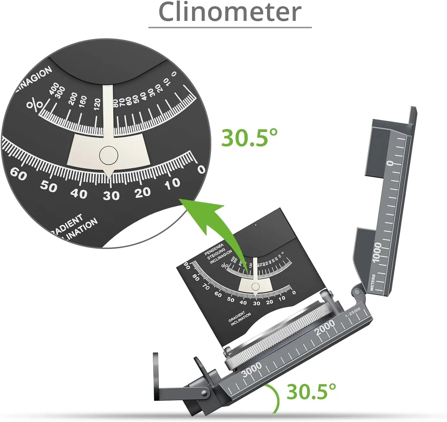 Proster IP65 Hiking Compass with Sighting Clinometer Professional Military Compass Metal Camping Compass Waterproof with Carry Bag for Camping Hunting Hiking Geology Activities