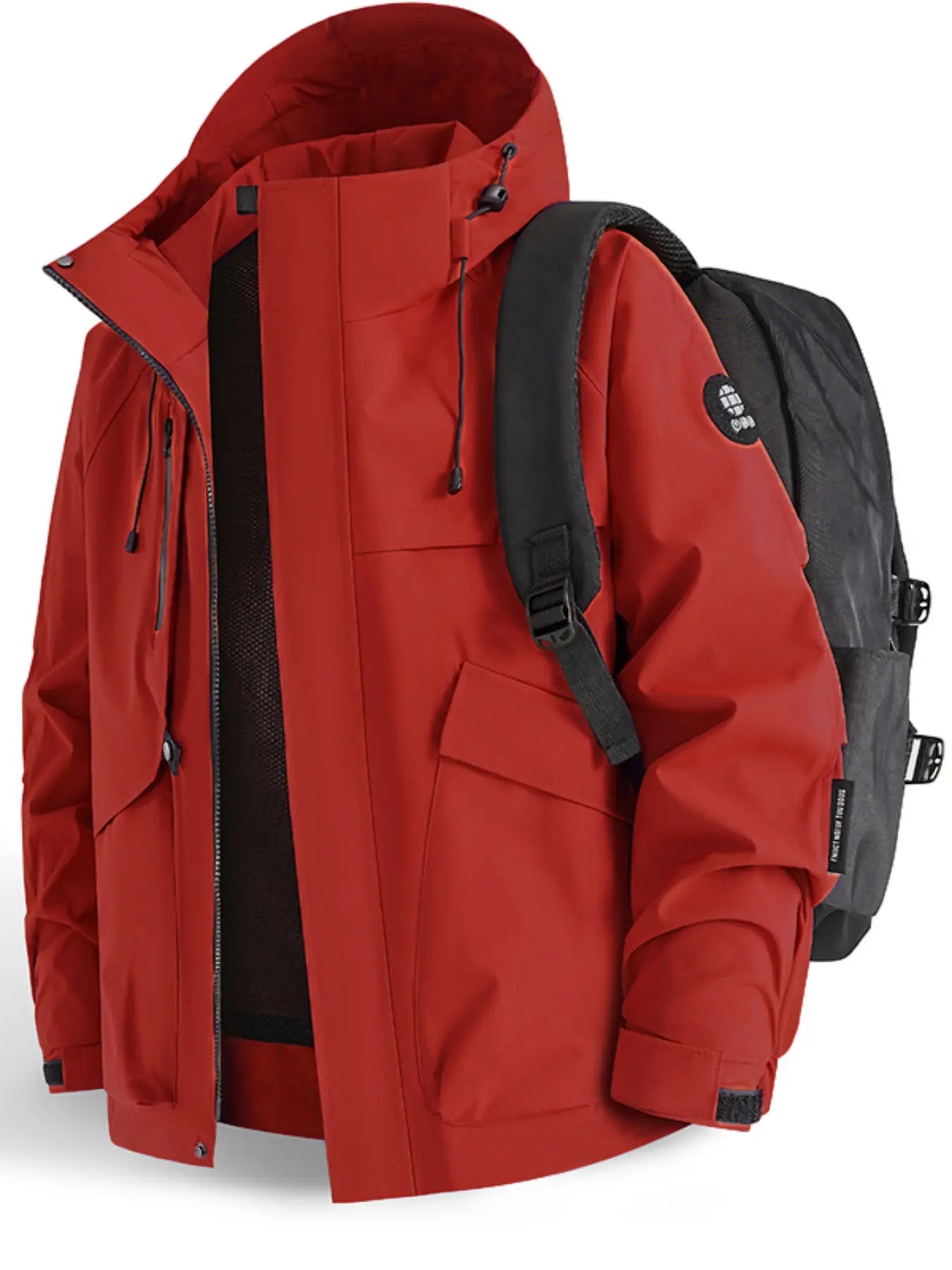 New Outdoor Hooded Couples' Mountain Climbing Jacket, Spring & Autumn Windproof Waterproof Breathable Stylish Plain Jacket, Outdoor Zipper Jacket