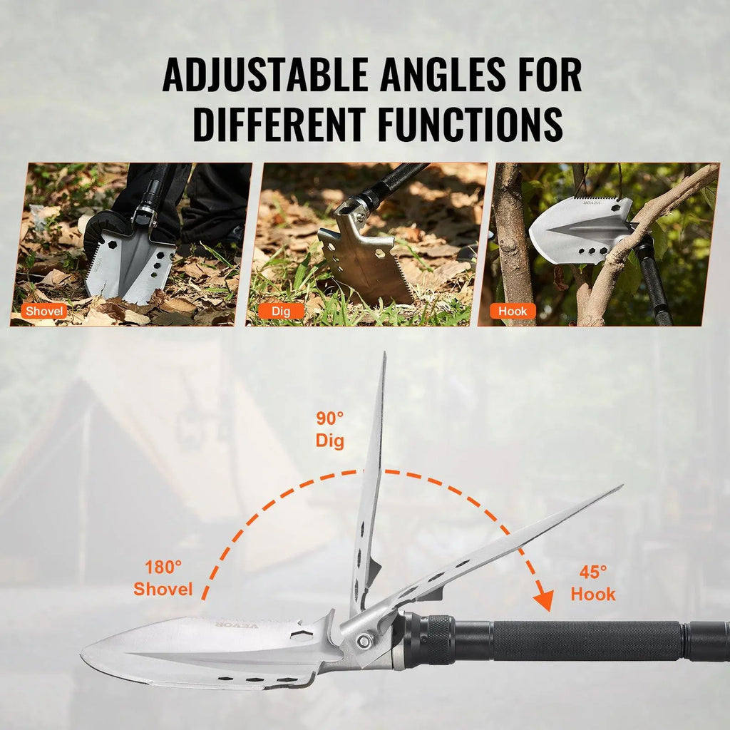 Survival Shovel 13 in 1 Camping Shovel Folding Multitool Portable Compact VEVOR Super Brand Day