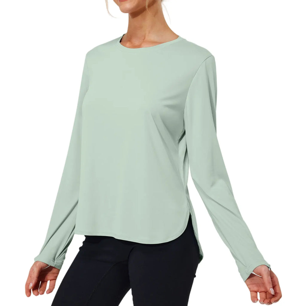 Women'S Long Sleeve Shirts UPF 50+ Rashguard Sun Protection Running Hiking Quick Dry Lightweight T Shirt Basic Longsleeves Athlete Activewear
