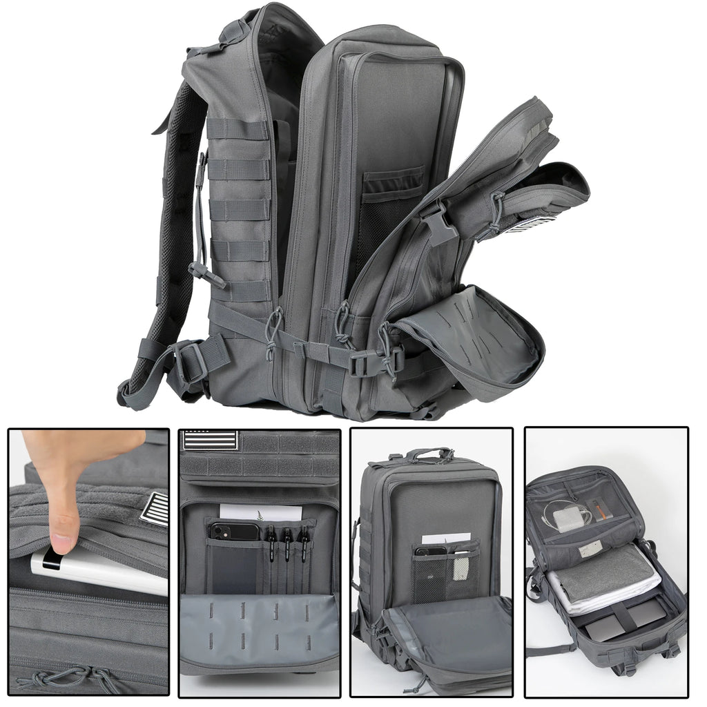 45L Tactical Backpack Molle for Survival Assault Pack CCW 3 Day Survival Bag Hiking Treeking Rucksack Heavy Duty Backpack