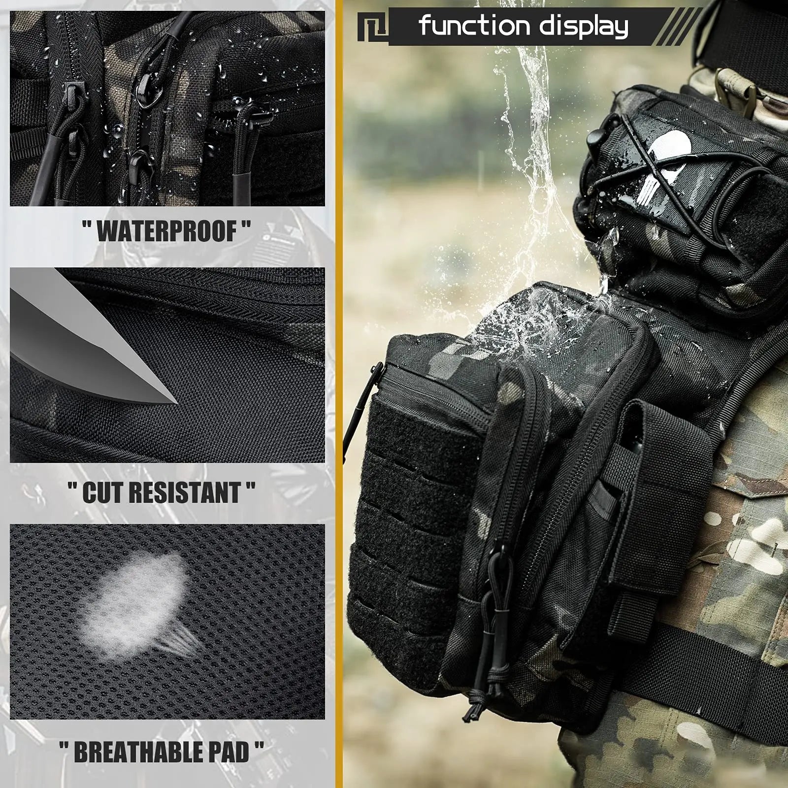 Drop Leg Bag for Men Women Military Tactical Thigh Pack Pouch Multifunctional Tactical Package Outdoor Hiking Thigh Bag