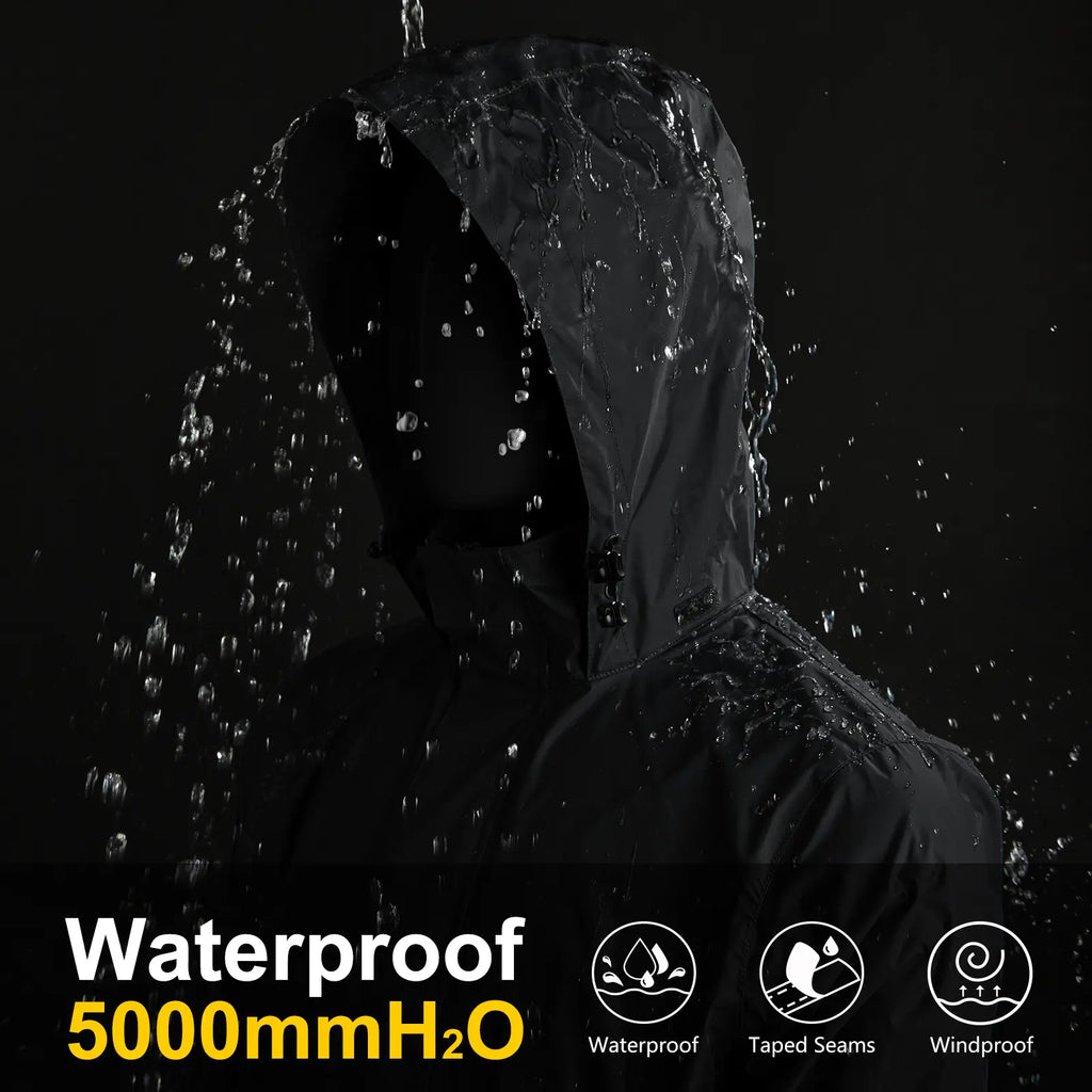 33,000Ft Packable Rain Jacket Men'S Lightweight Waterproof Rain Shell Jacket Raincoat with Hood for Golf Cycling Windbreaker