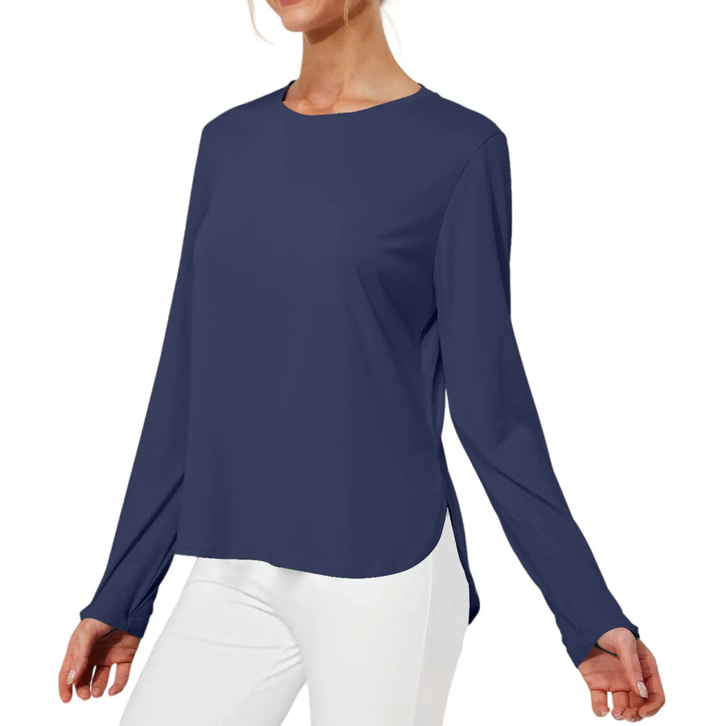 Women'S Long Sleeve Shirts UPF 50+ Rashguard Sun Protection Running Hiking Quick Dry Lightweight T Shirt Basic Longsleeves Athlete Activewear