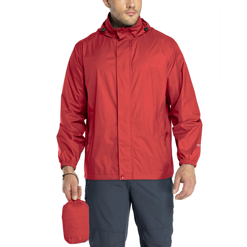 33,000Ft Packable Rain Jacket Men'S Lightweight Waterproof Rain Shell Jacket Raincoat with Hood for Golf Cycling Windbreaker