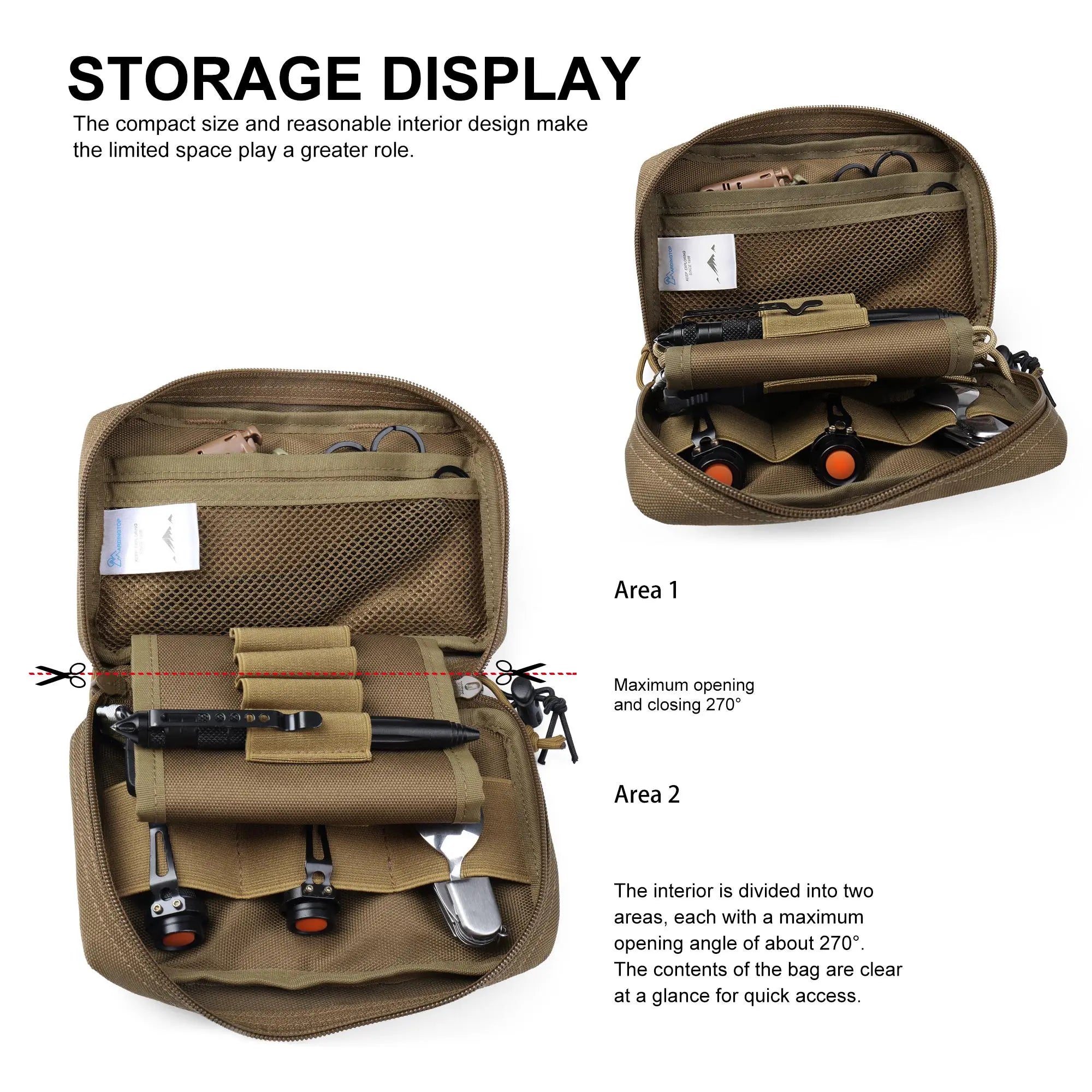 MARDINGTOP Tactical Utility Pouch for Emergency Supplies and Outdoor Survival Gear, EDC Tool Pouch Bag with Tactical Design and Camping Storage Drawstring Pockets, Suitable for Molle Webbing System Design for Outdoor Adventure Fishing Durable Gear