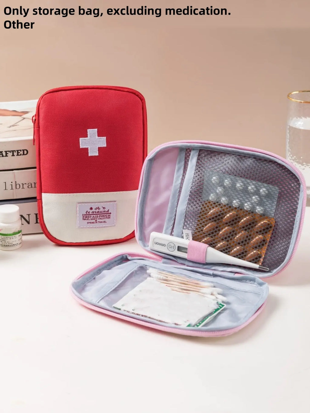 Multifunctional Travel First Aid Bag, Portable Medicine Bag for Storing Bandages & Cotton Swabs, Ideal for Outdoor Activities