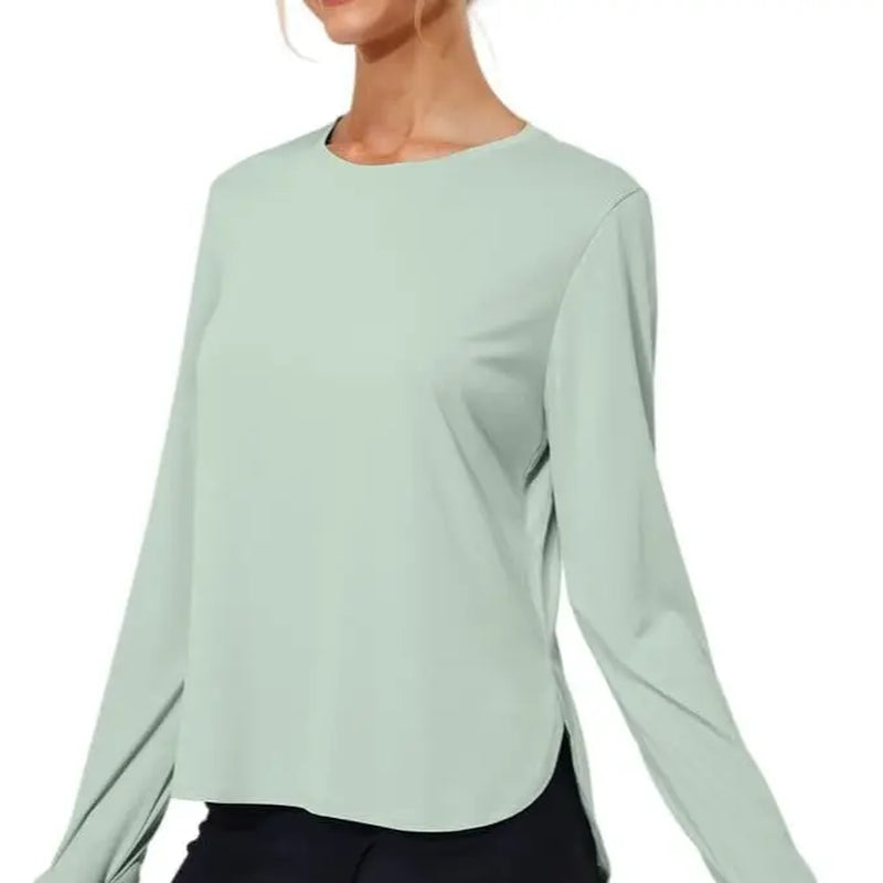 Women'S Long Sleeve Shirts UPF 50+ Rashguard Sun Protection Running Hiking Quick Dry Lightweight T Shirt Basic Longsleeves Athlete Activewear