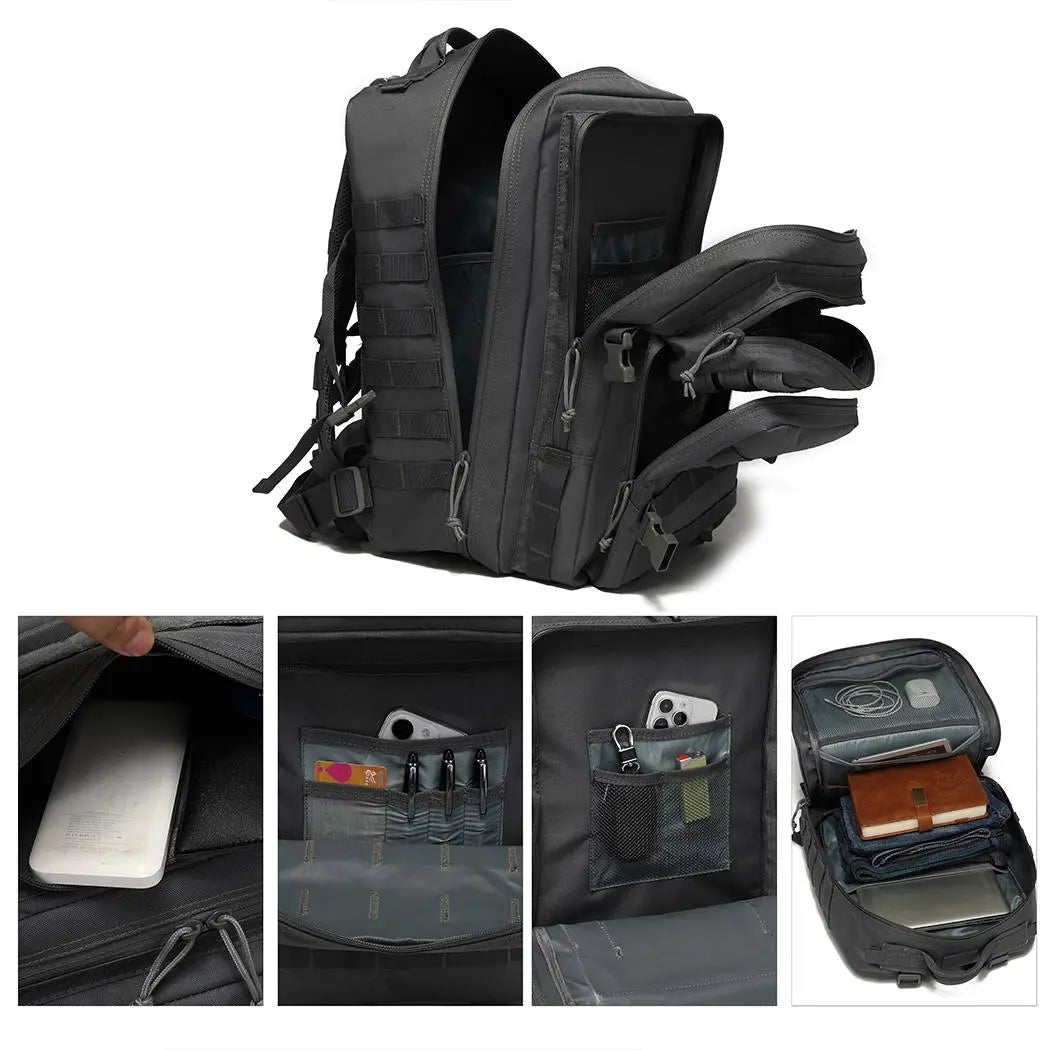 45L Military Tactical Backpack, Molle Army Assault Pack, 3 Day Bug Out Bag, Hiking Trekking Rucksack, Outdoor Travel Backpack