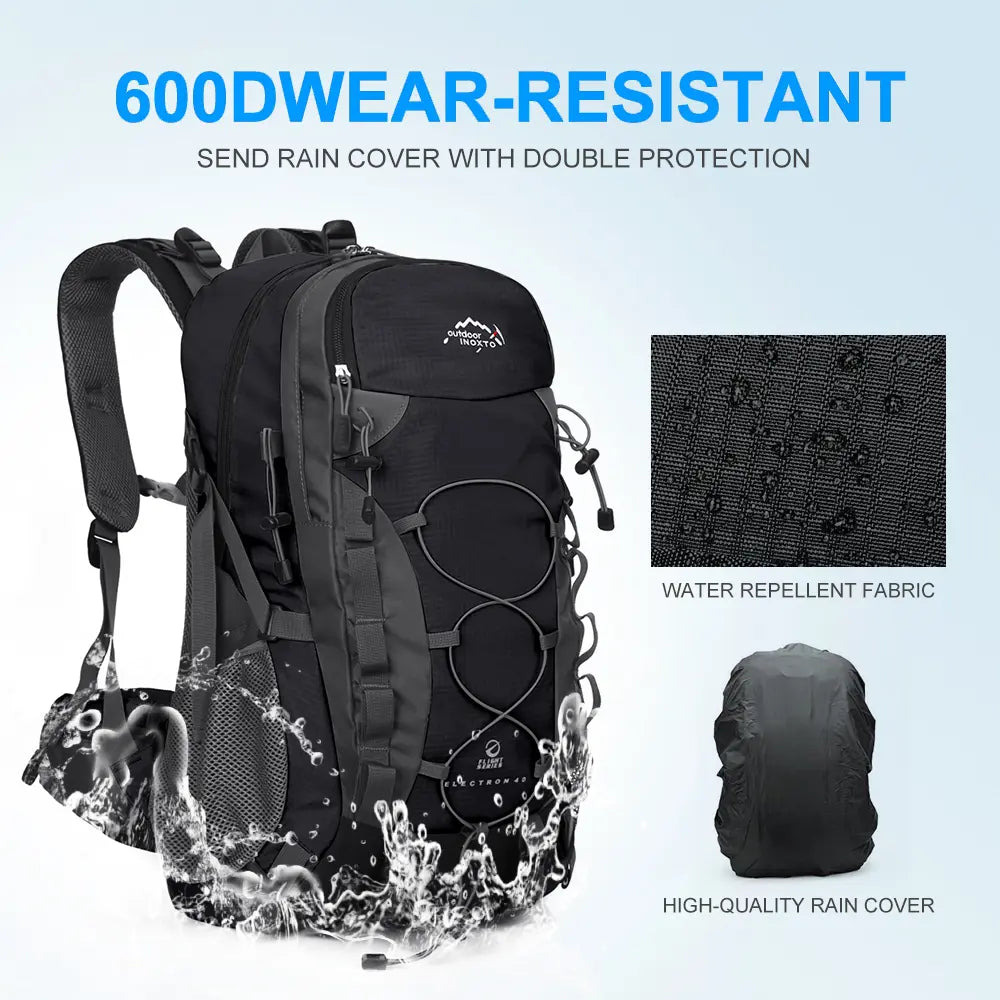 INOXTO Lightweight Hiking Backpack, 35L/40L Hiking Daypack with Waterproof Rain Cover for Travel Camping Outdoor Men and Women.