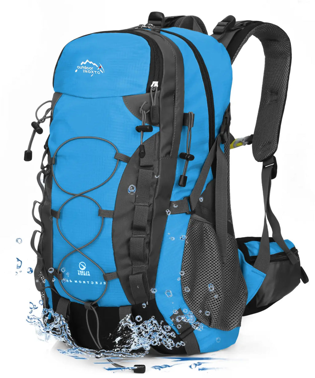 INOXTO Lightweight Hiking Backpack, 35L/40L Hiking Daypack with Waterproof Rain Cover for Travel Camping Outdoor Men and Women.
