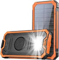 20000Mah ️Solar Power Bank with Flashlight - Portable Charger for Hiking, Emergency-Smartphone