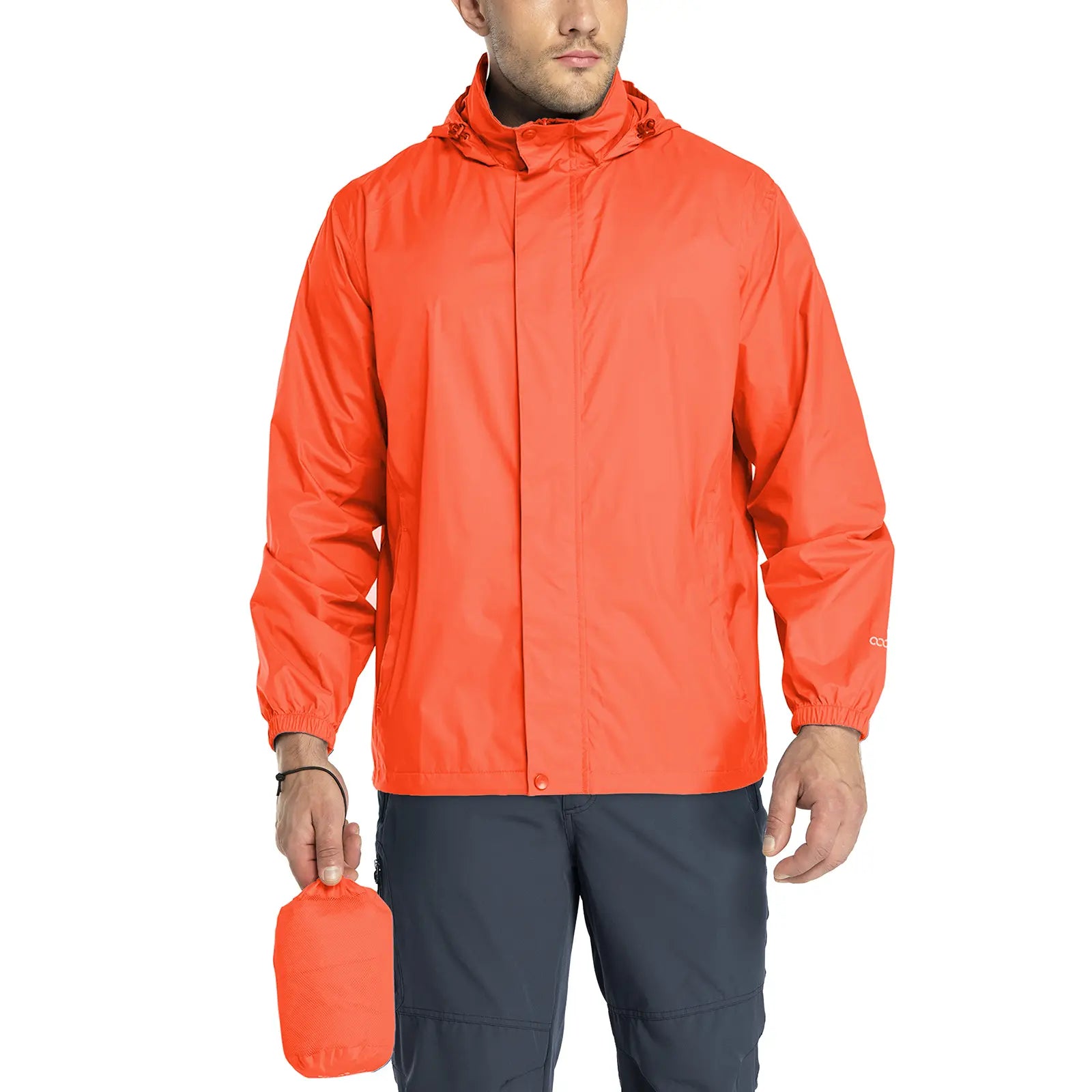 33,000Ft Packable Rain Jacket Men'S Lightweight Waterproof Rain Shell Jacket Raincoat with Hood for Golf Cycling Windbreaker