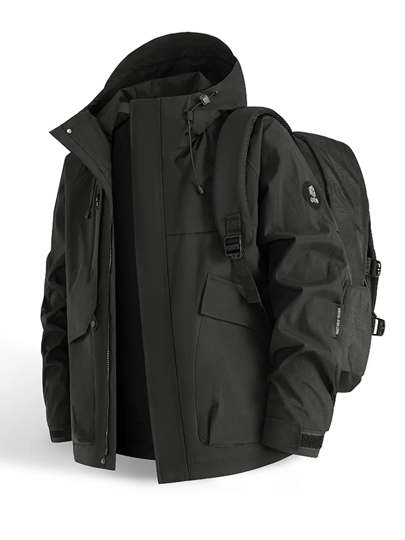 New Outdoor Hooded Couples' Mountain Climbing Jacket, Spring & Autumn Windproof Waterproof Breathable Stylish Plain Jacket, Outdoor Zipper Jacket