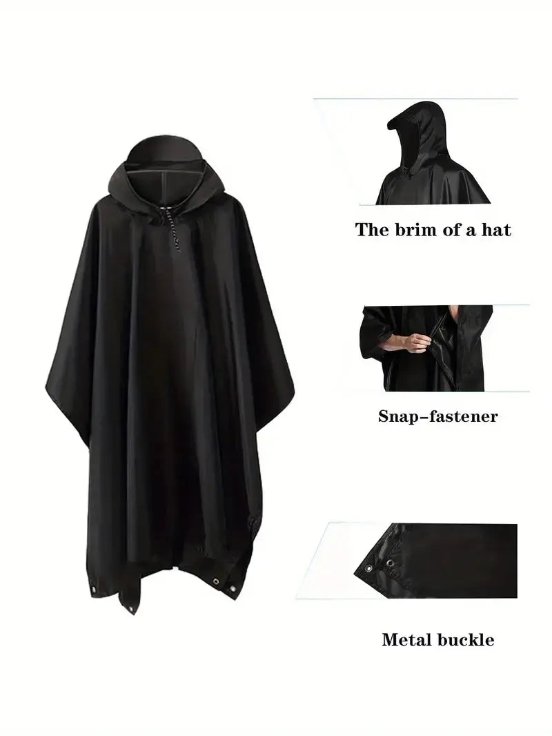 Hooded Rain Poncho Raincoat Jacket for Camping Mountaineering, Multifunctional Poncho Unisex Outdoor Unisex Outdoor Multifunctional Hooded Raincoat