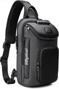 Umydeal Sling Backpack Sling Bag Crossbody Backpack Shoulder Casual Daypack Rucksack for Men (Gray)