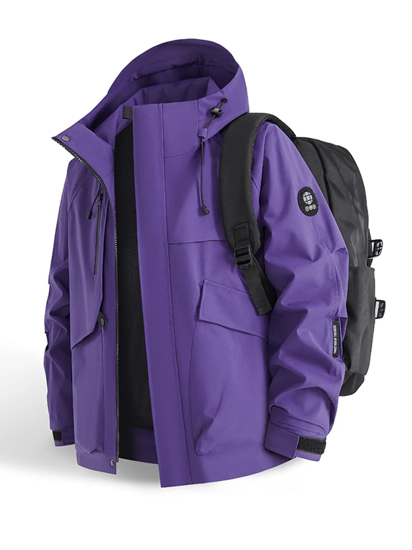 New Outdoor Hooded Couples' Mountain Climbing Jacket, Spring & Autumn Windproof Waterproof Breathable Stylish Plain Jacket, Outdoor Zipper Jacket