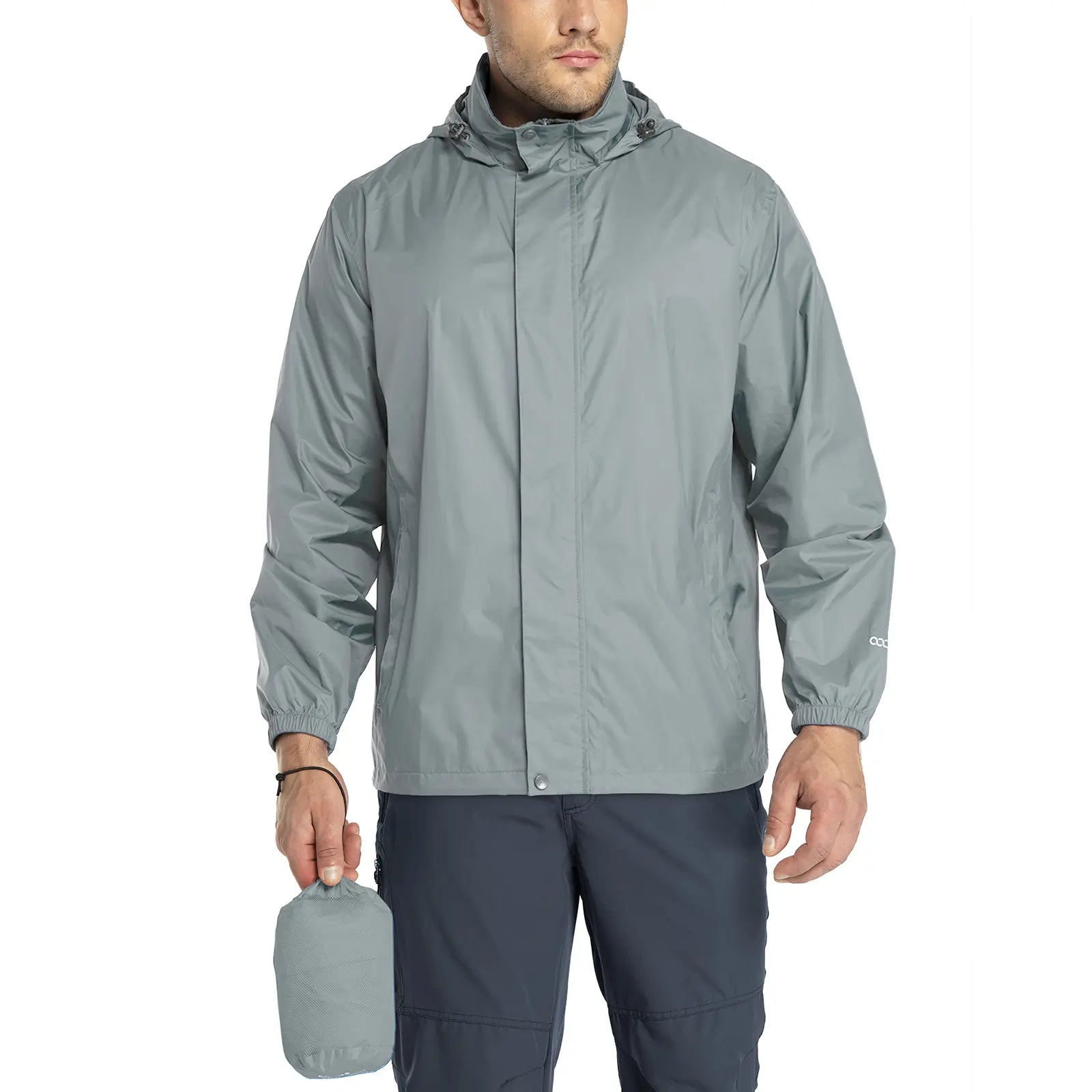 33,000Ft Packable Rain Jacket Men'S Lightweight Waterproof Rain Shell Jacket Raincoat with Hood for Golf Cycling Windbreaker