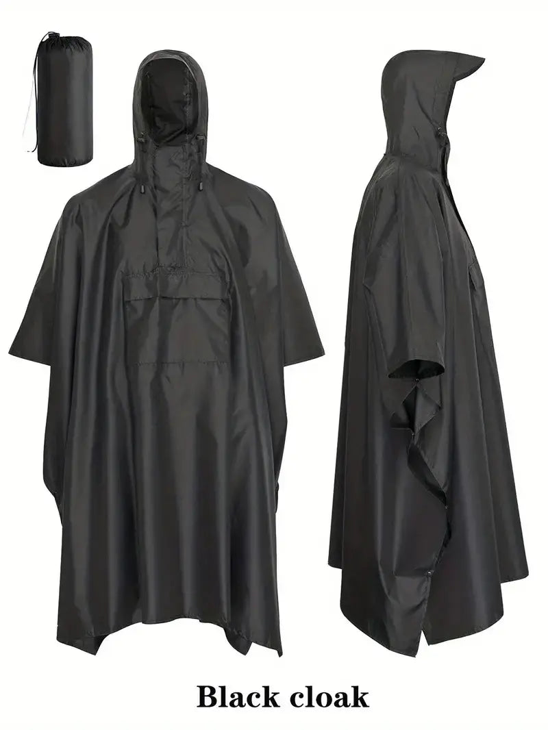 Hooded Rain Poncho Raincoat Jacket for Camping Mountaineering, Multifunctional Poncho Unisex Outdoor Unisex Outdoor Multifunctional Hooded Raincoat