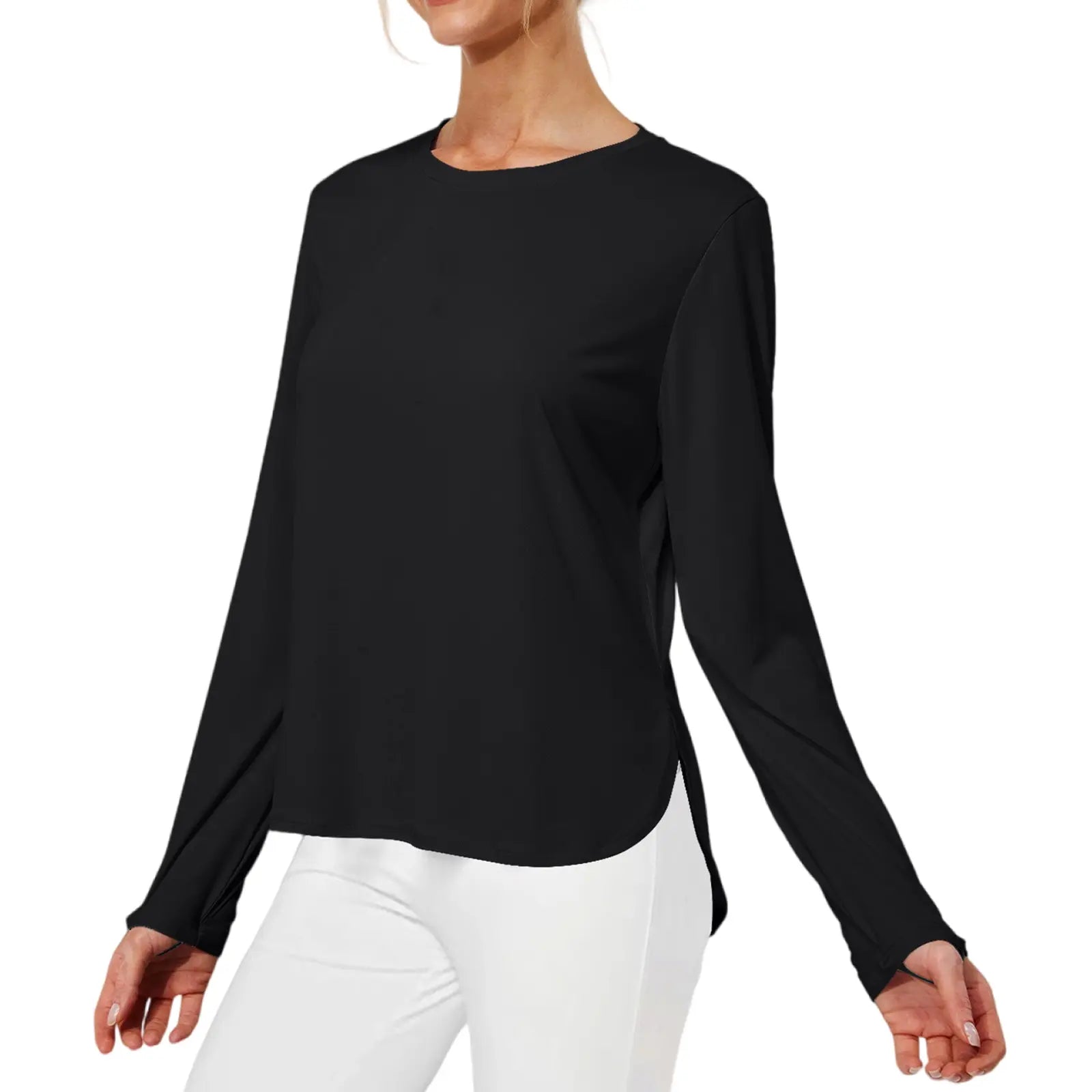 Women'S Long Sleeve Shirts UPF 50+ Rashguard Sun Protection Running Hiking Quick Dry Lightweight T Shirt Basic Longsleeves Athlete Activewear