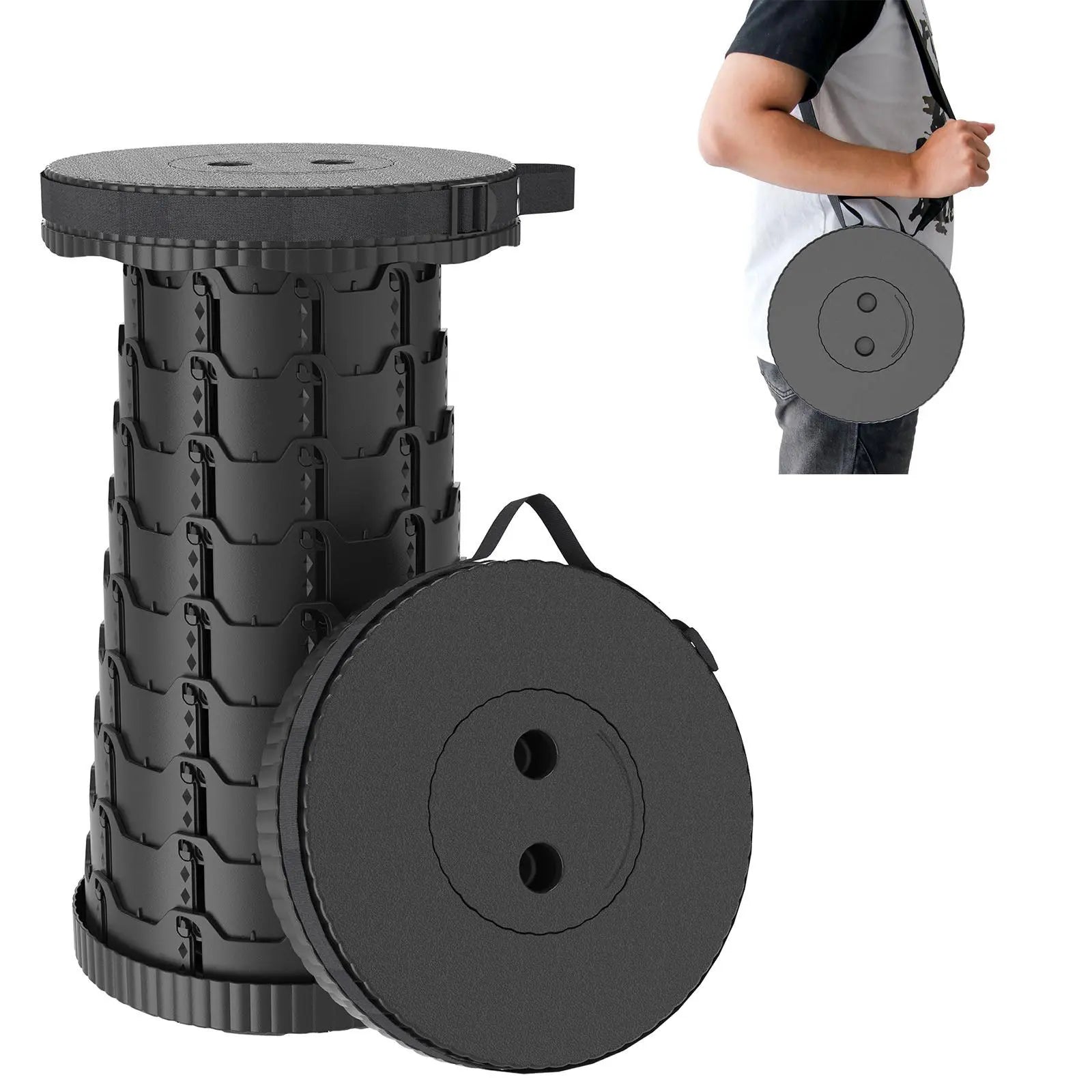 SPOVEN Upgraded Collapsible Stool, Portable Folding Stools, Retractable Stool, Max Load Capacity 500Lbs, Foldable Seat Stools for Outdoor Picnic Camping Fishing Hiking BBQ Gardening