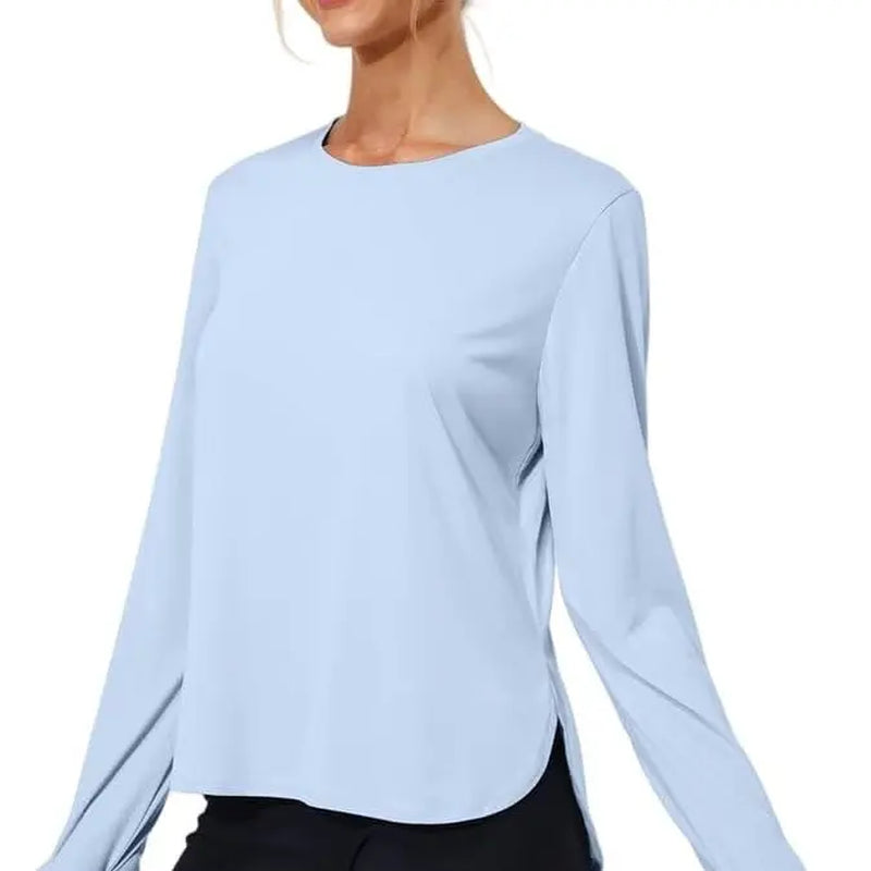 Women'S Long Sleeve Shirts UPF 50+ Rashguard Sun Protection Running Hiking Quick Dry Lightweight T Shirt Basic Longsleeves Athlete Activewear